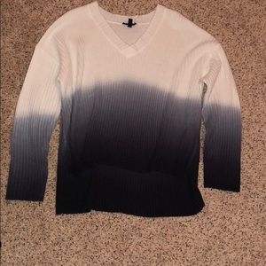 Topshop white and blue v neck ombré sweater